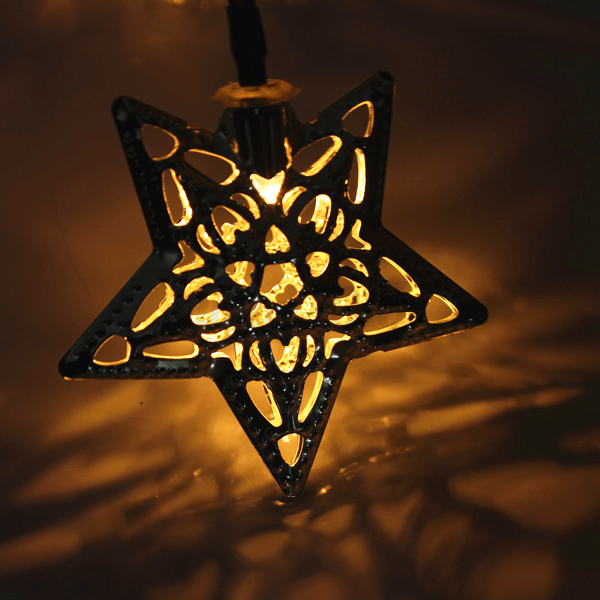 12 LEDS Moroccan Stars Solar/Battery Christmas Fairy String Lights Garden Xmas eBay