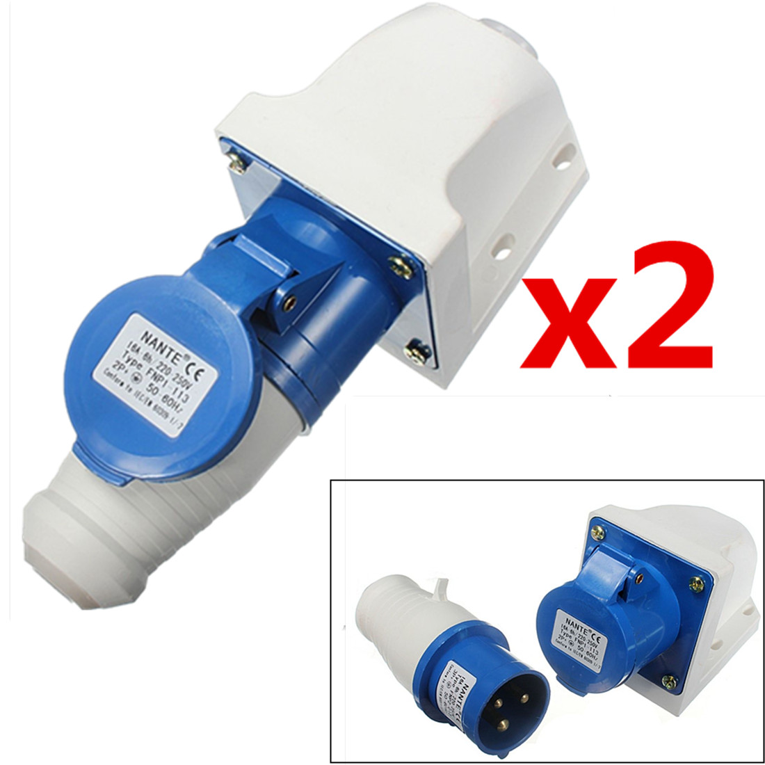 16 amp 3 pin wall mounted socket 220-250V IP67 16A waterproof caravan camper