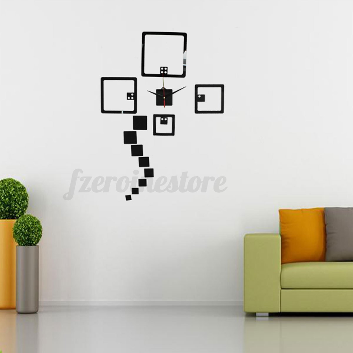 Wandtattoo Wohnzimmer Modern 3D Modern Design Wanduhr Spiegel Wandtattoo Wohnzimmer