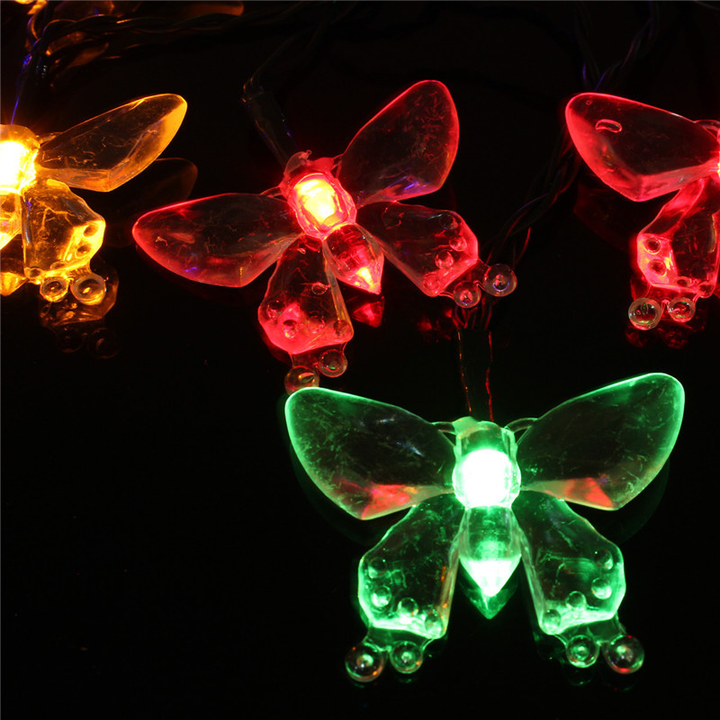4 8M 20 LED Solar Fairy Light String Dragonfly Butterfly Garden Pathway Party eBay