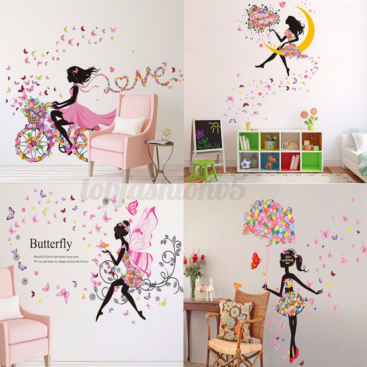 Adesivi murali wall decor stickers adesivo parete princesse fiaba ...