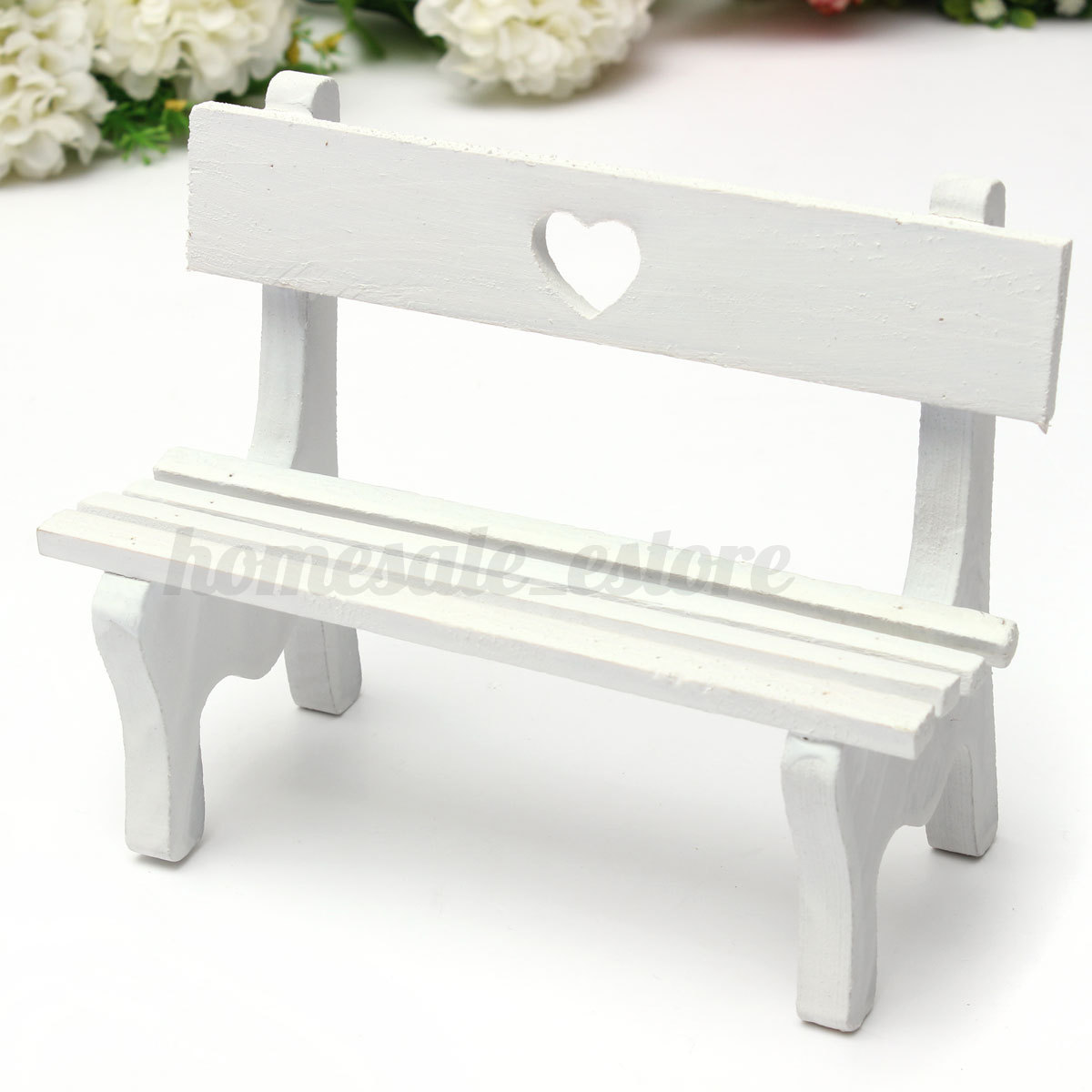 Mini Fairy Garden Wooden Chair Seashore Bench DollHouse ...