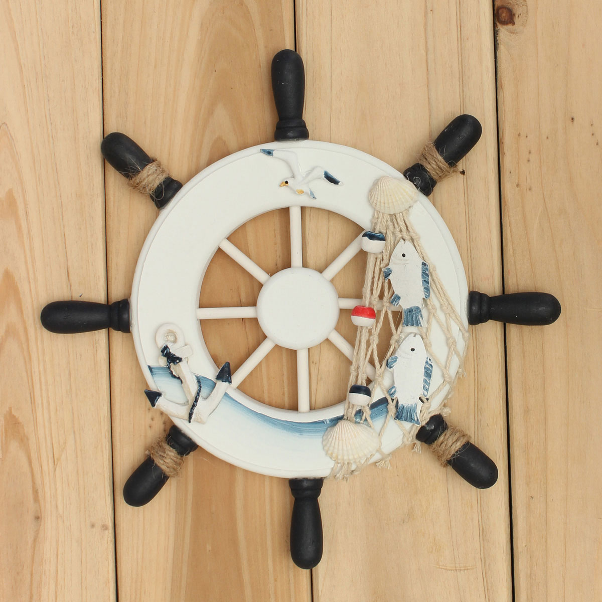 Maritim dekor dampfer steuerrad lenkrad holz 23x1.6x23cm maritime ...