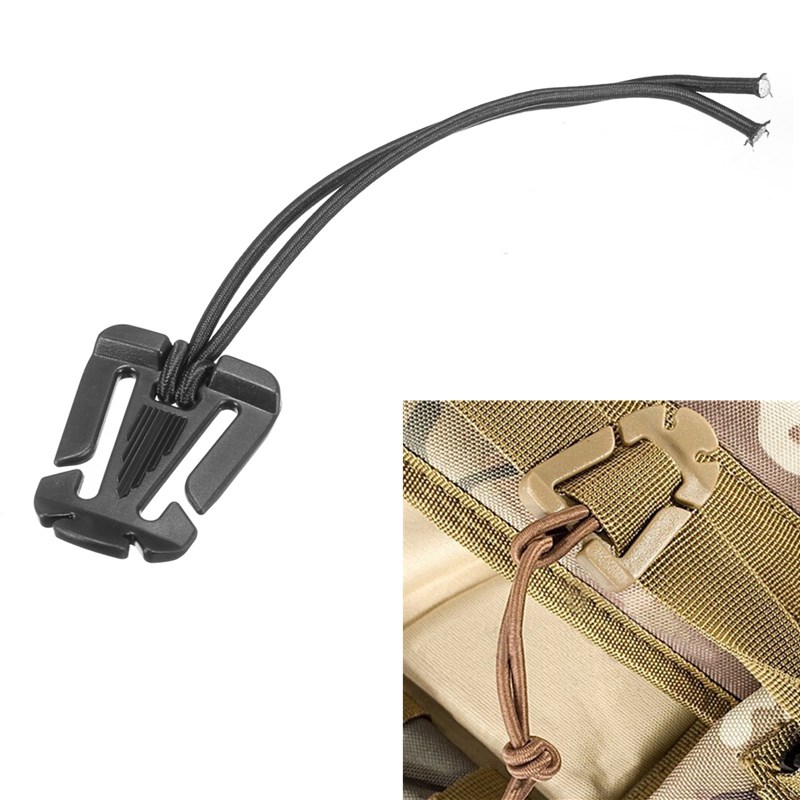 2Pcs Dominator Elastic Cord Hang Buckle Clip PALS MOLLE Style Webbing TK
