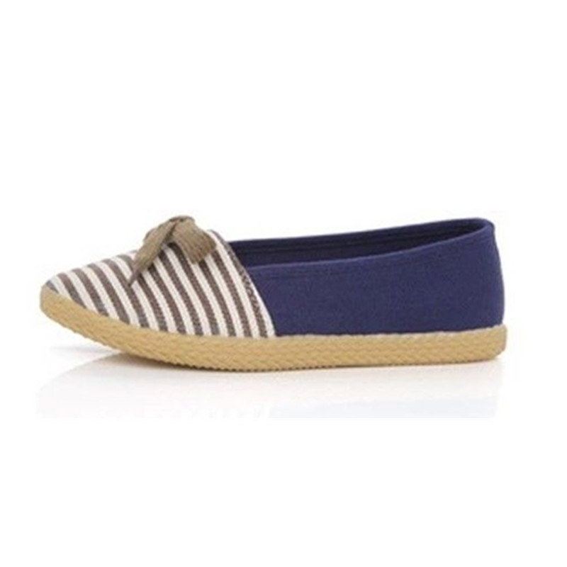 striped flat shoes new womens bowknot striped toe casual flat heel striped flat shoes new womens bowknot striped toe casual flat heel
