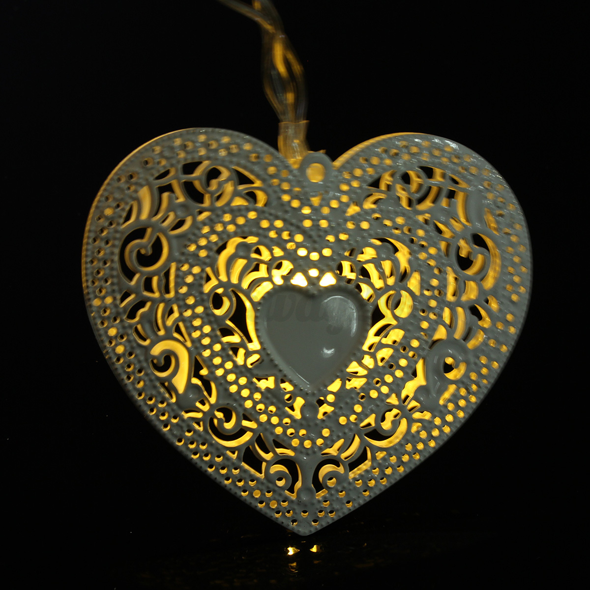 1.2m 10LED Love Metal Heart String Fairy Light Wedding Party Battery Warm White eBay