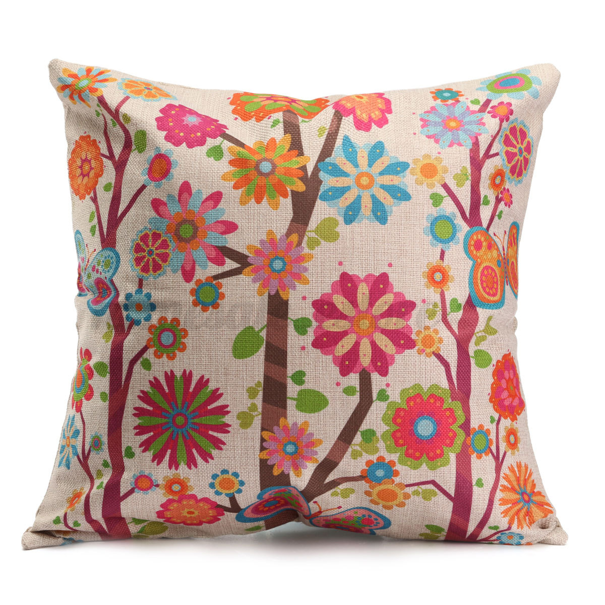 Vintage Simple Style Home Bedroom Decor Seat Back Pillow Case Cushion Cover
