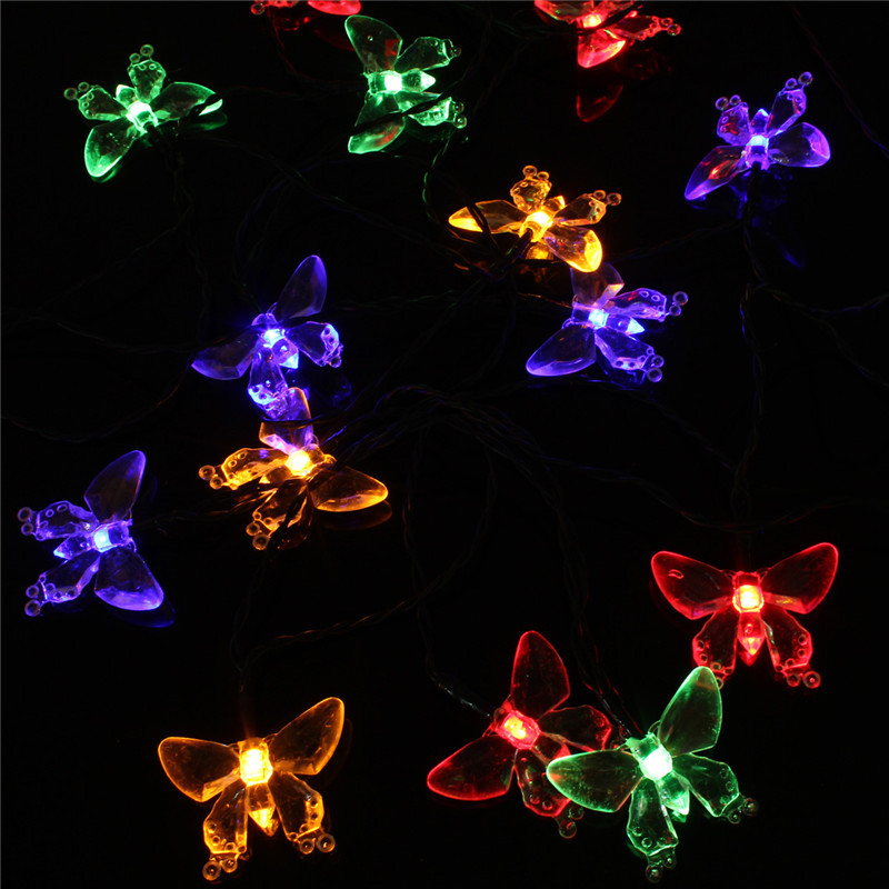 4 8M 20 LED Solar Fairy Light String Dragonfly Butterfly Garden Pathway Party eBay