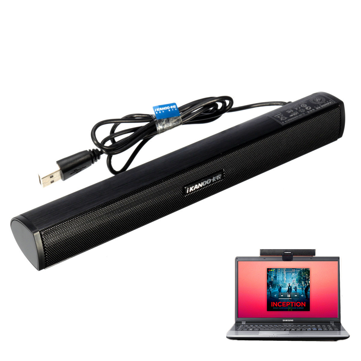 iKANOO N12 Portable USB Audio Sound Bar Speaker for Computer Desktop PC Laptop