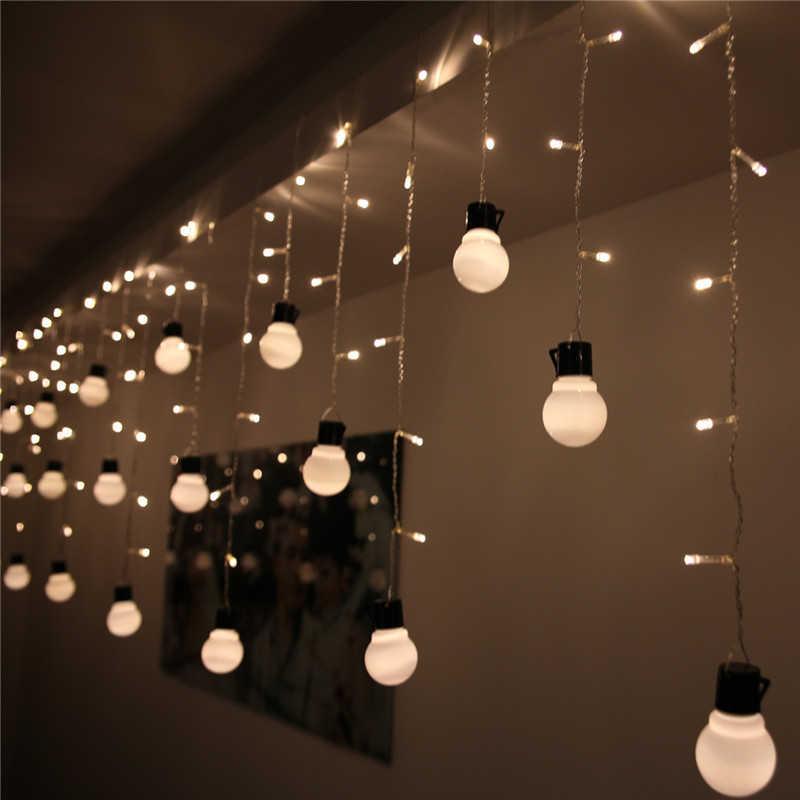 Christmas Icicle LED Bulb Strip String Fairy Lights Warm White Wedding Party NEW eBay
