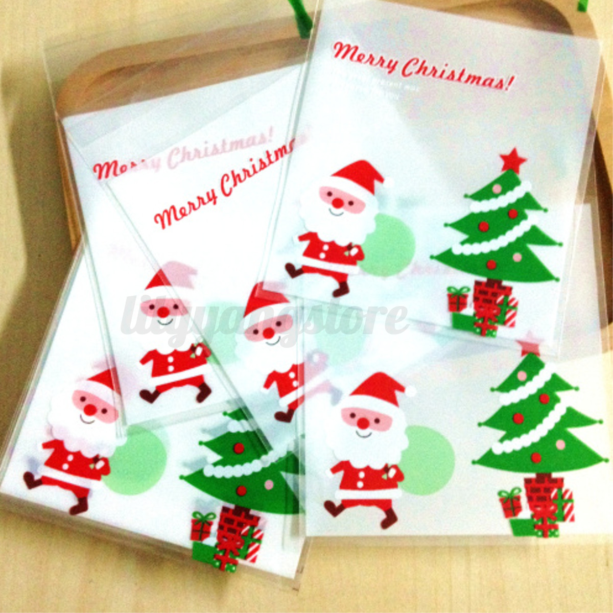 100pcs christmas santa cellophane party treat cooky candy 100pcs christmas santa cellophane party treat cooky candy