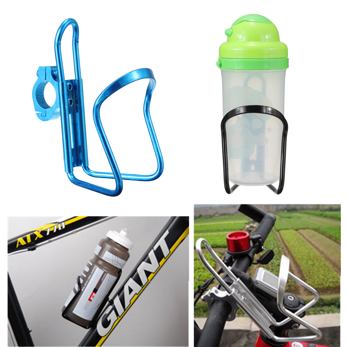 Bike Bicycle Cycling Sturdy Metal Plastic Drink Water Bottle Holder Cage Rack