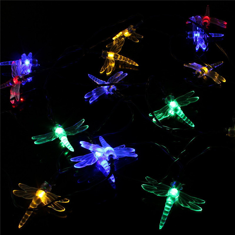 4 8M 20 LED Solar Fairy Light String Dragonfly Butterfly Garden Pathway Party eBay