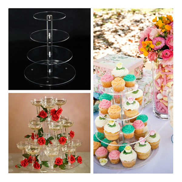4 Tier Round Acrylic Cupcake Cake Stand ...