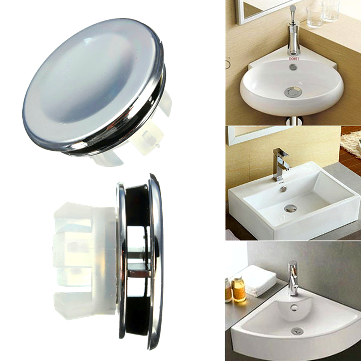 Round Overflow Cover Tidy Trim Chrome For Bathroom Basin Sink Spare Replacement eBay Round Overflow Cover Tidy Trim Chrome For Bathroom Basin Sink Spare Replacement eBay