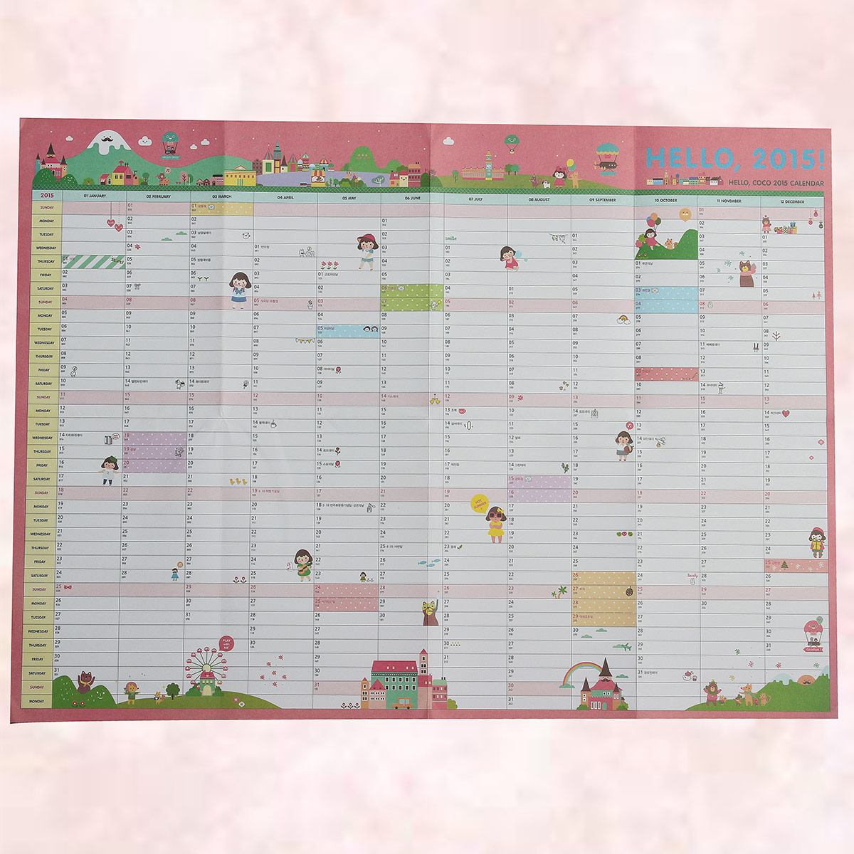 Hanging Planner Calendar : Year calendar planner daily wall schedule large size Hanging Planner Calendar : Year calendar planner daily wall schedule large size