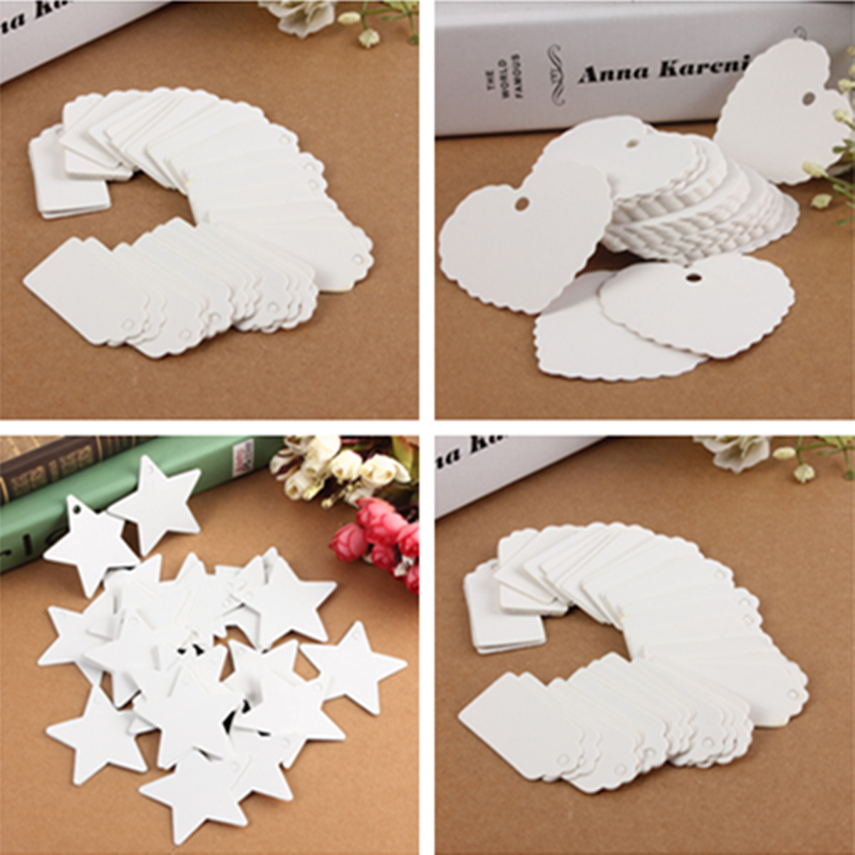 ... Brown Kraft Paper Hang Tags Wedding Party Favor Label Price Gift Cards
