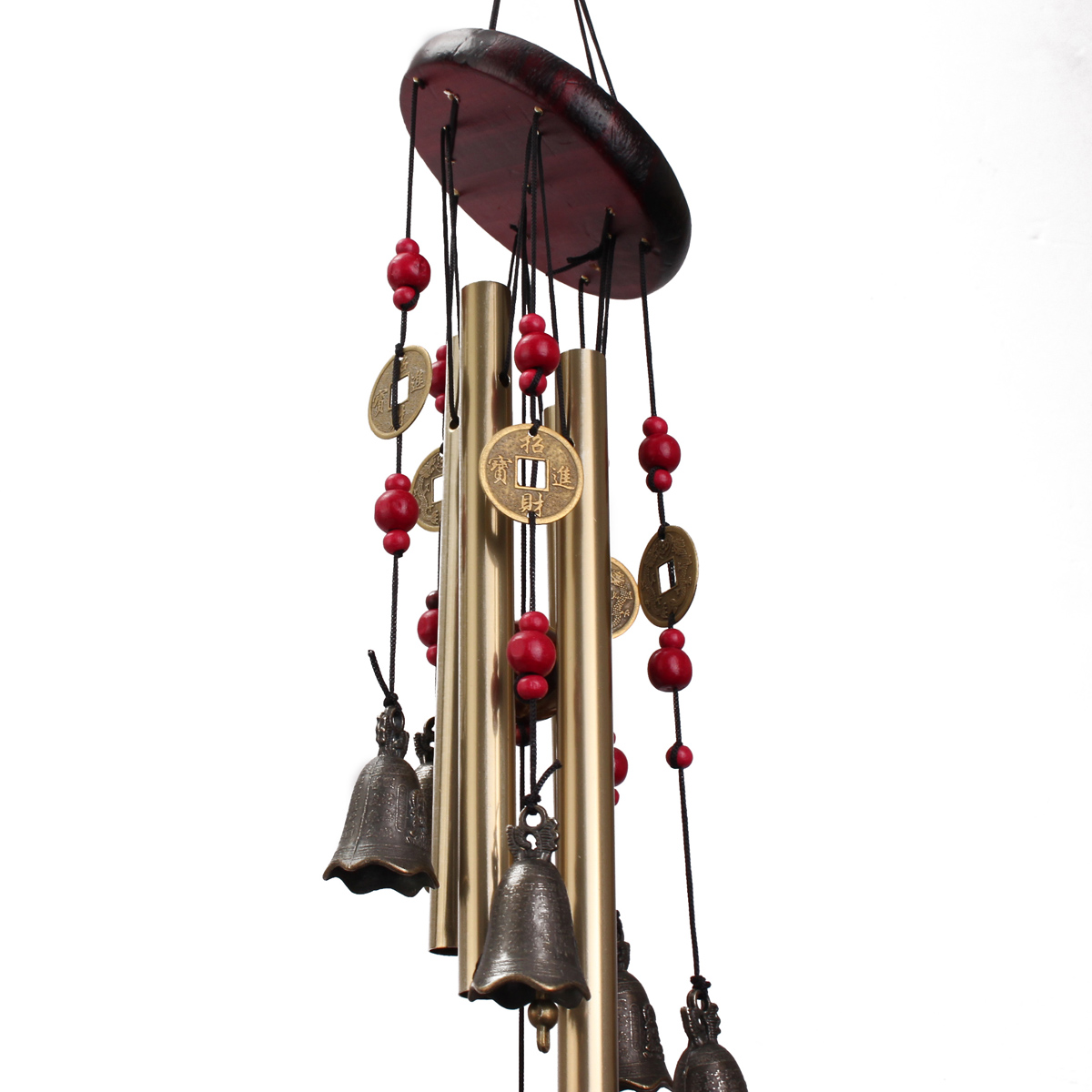 Oriental Lucky Coin Metal Brass Wind Chime Fengshui Chinese Detail Image