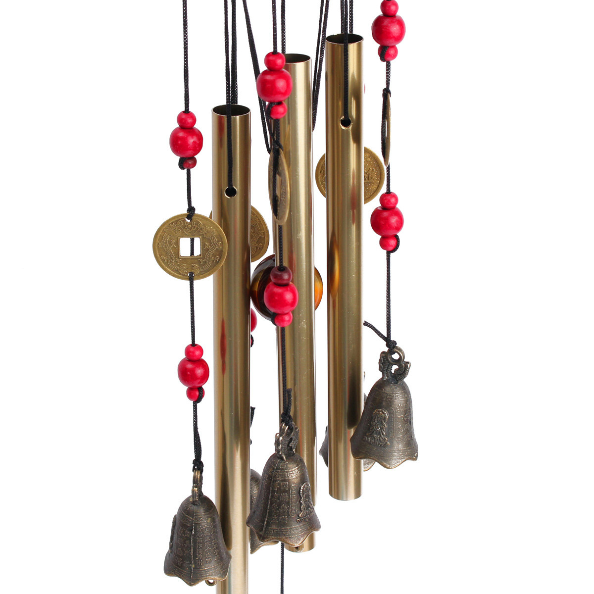 Oriental Lucky Coin Metal Brass Wind Chime Fengshui Chinese Detail Image