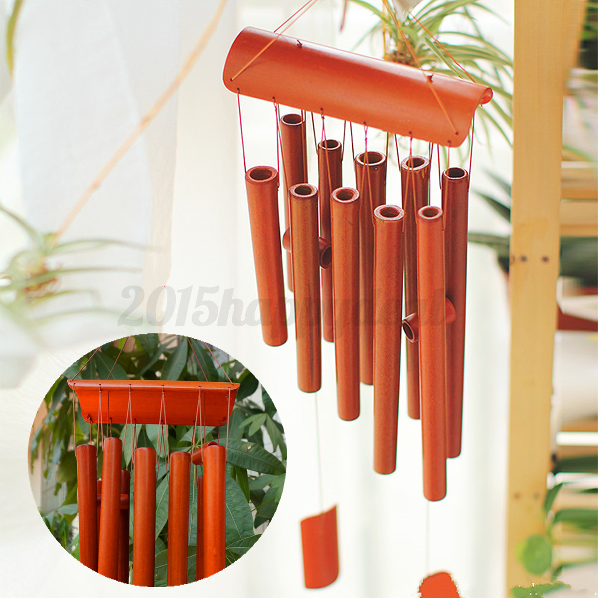 Red Wood Wind Chime Bamboo Windchime Drop For Home Garden Yard Image Is Loading Red Wood Wind Chime Bamboo Windchime Drop For