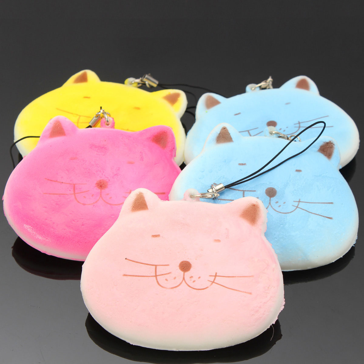 8CM Kawaii Cartoon Fat Cat Adorable Squishy Bread Keychain Bag Phone Charm Strap eBay