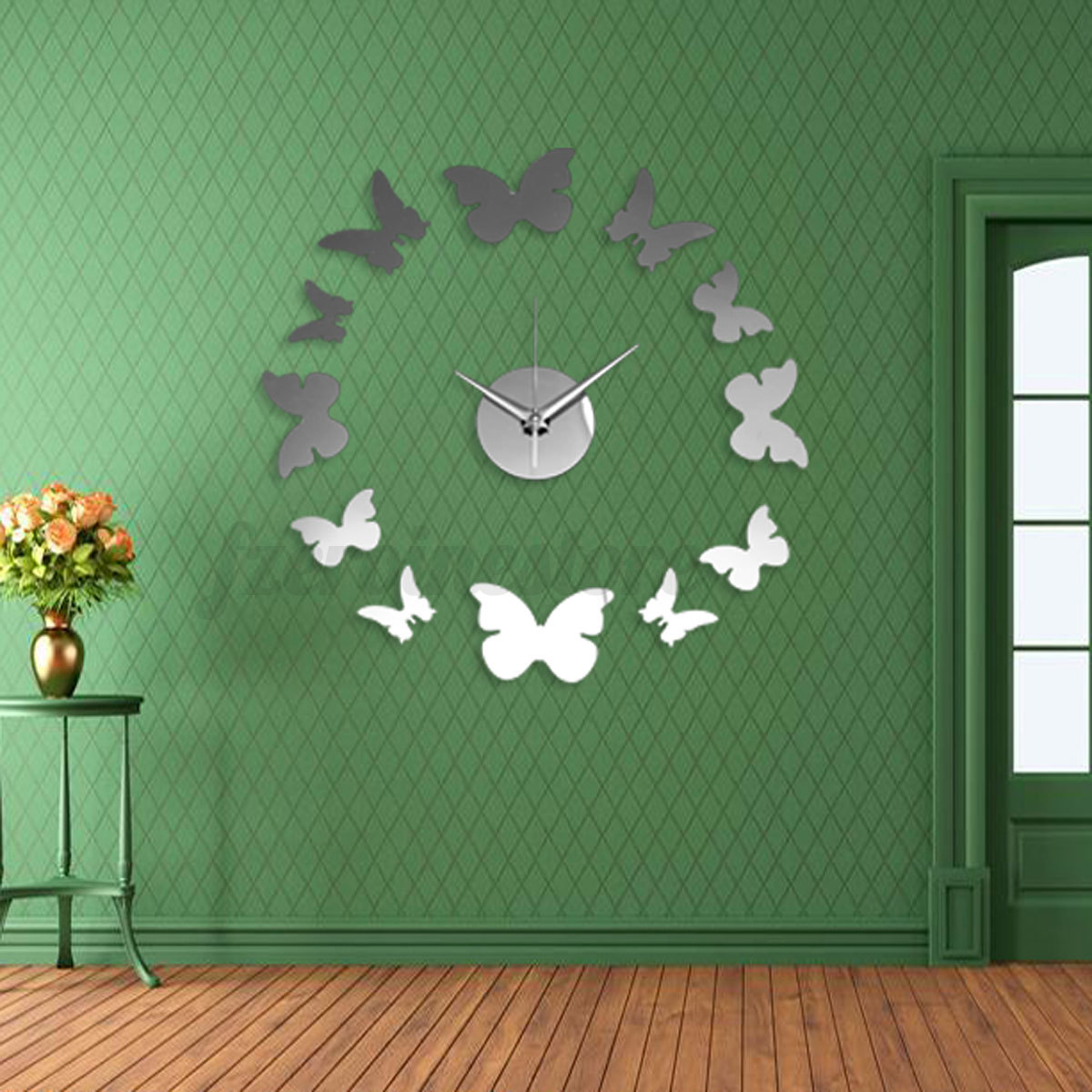 3d modern design wanduhr spiegel wandtattoo wohnzimmer wanddeko ...