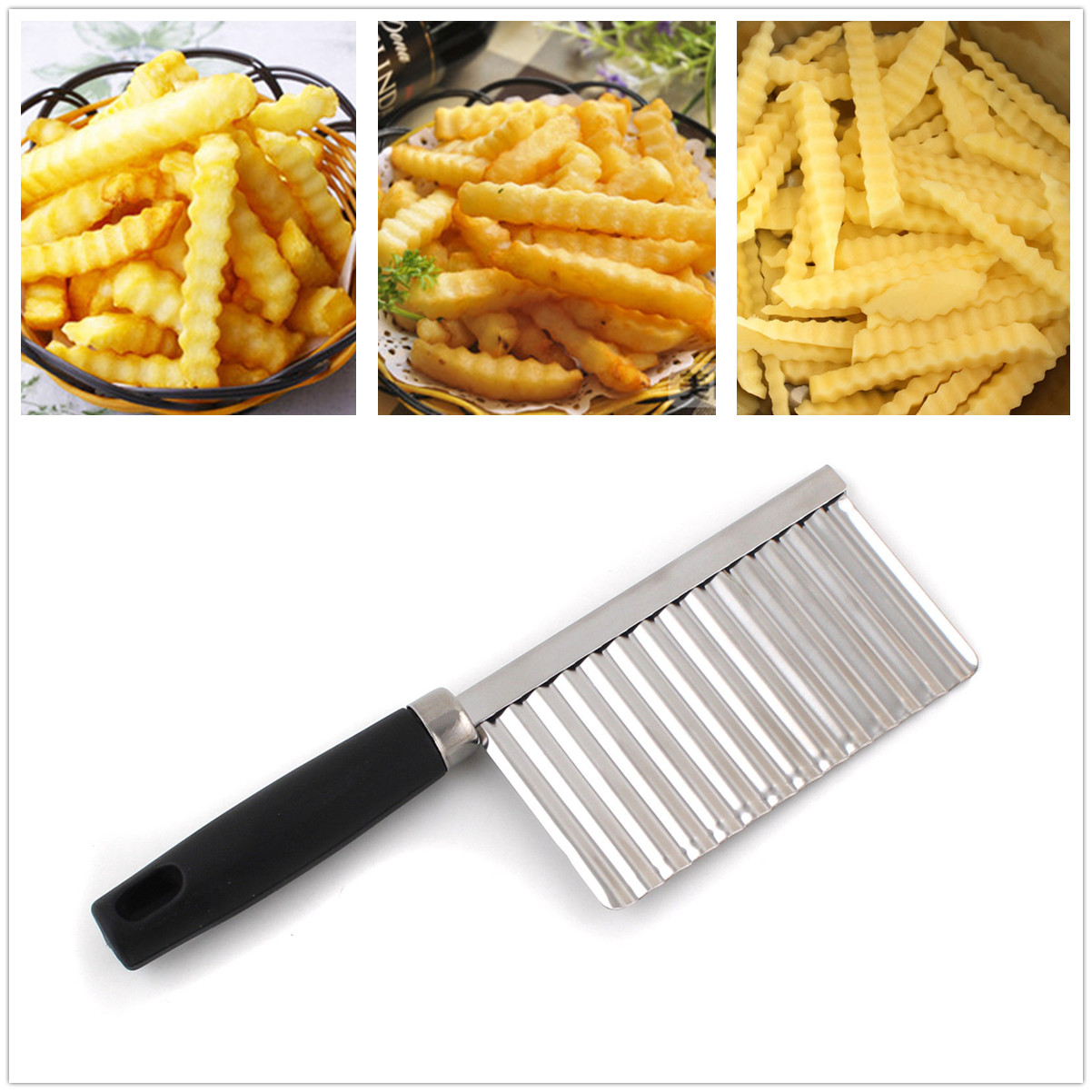 Potato Chip Dough Vegetable Crinkle Wavy Cutter Slicer Blade Stainless