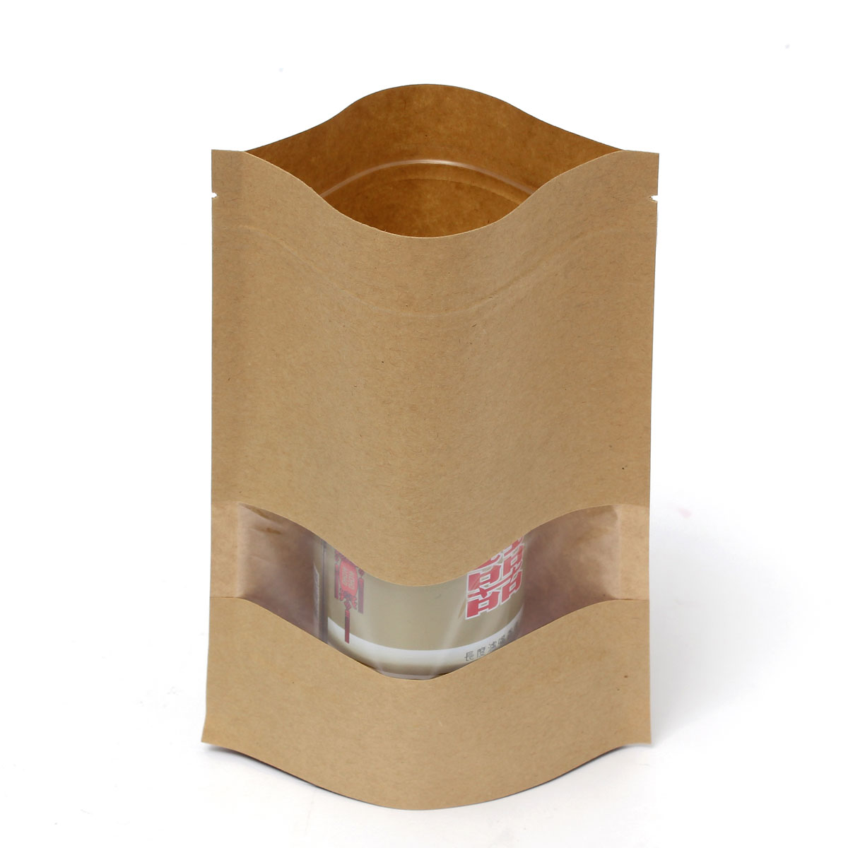 Download Thickened Stand Up Kraft Paper Window Ziplock Bag Pouch ... Yellowimages Mockups