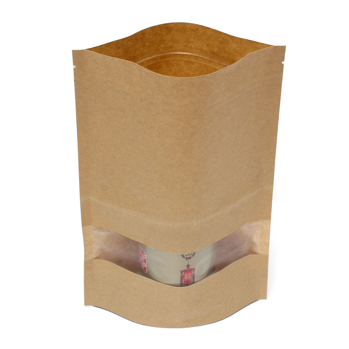 Download Thickened Stand Up Kraft Paper Window Ziplock Bag Pouch ... Yellowimages Mockups