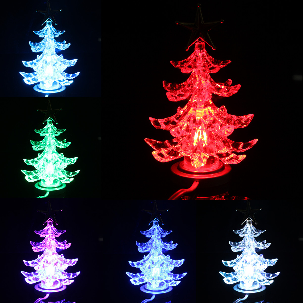 Top Star USB Powered Lighted LED Christmas Xmas Tree Desk Top Light
