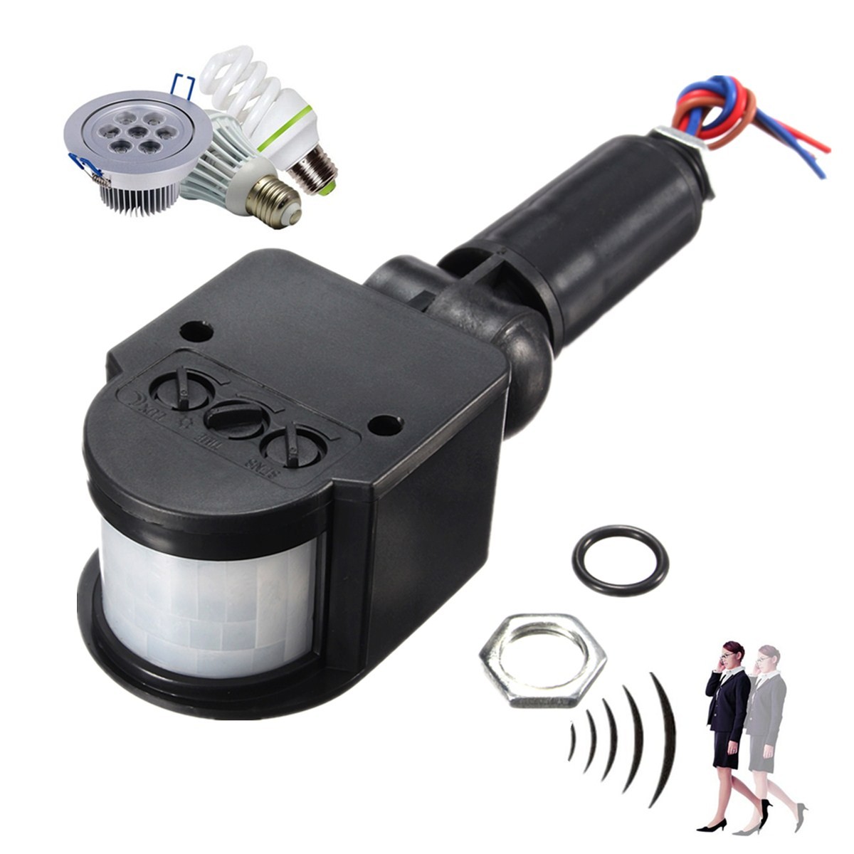 LED Outdoor Infrared PIR Motion Sensor Detector Wall Light Lamp Switch 140? 12V eBay
