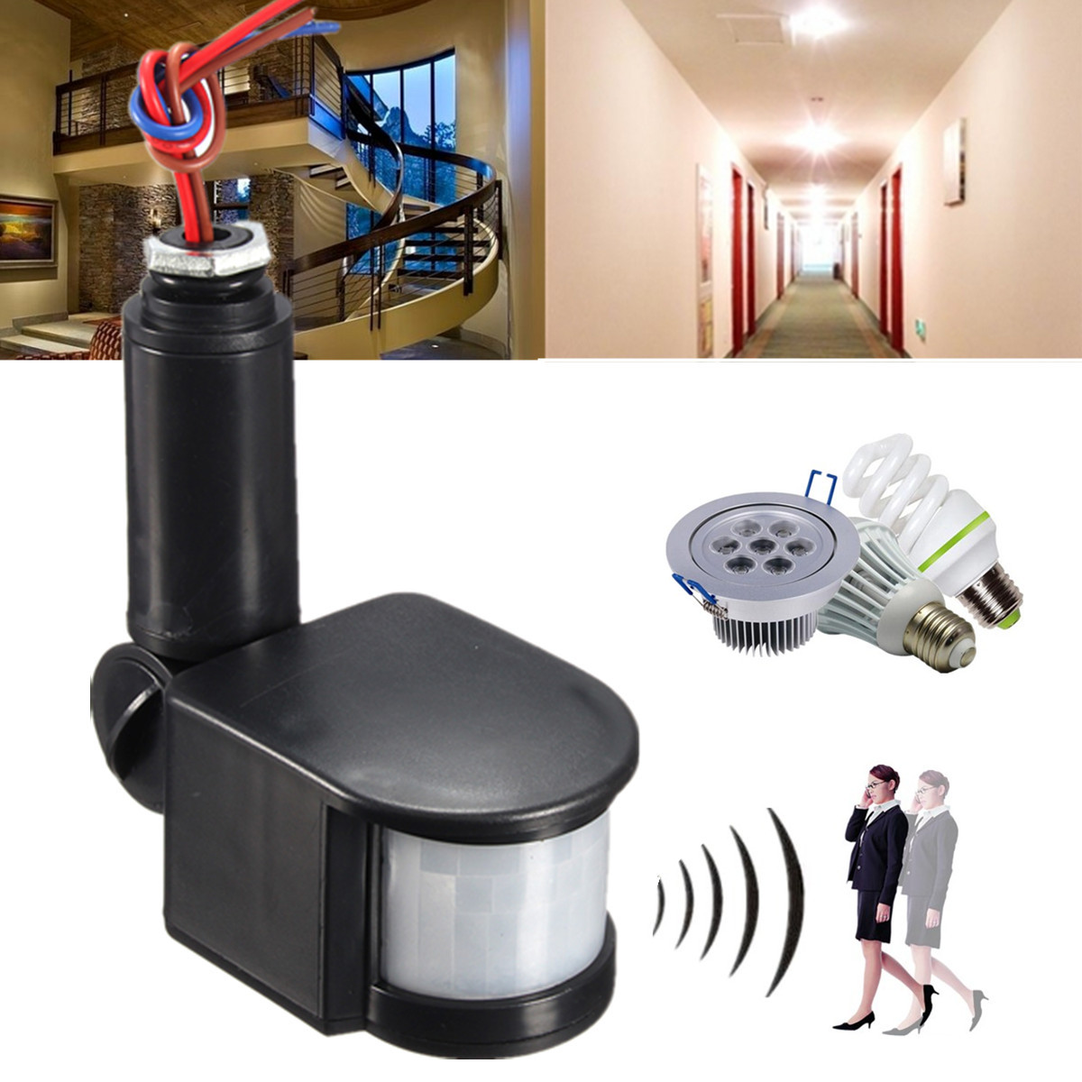 Outdoor 220V Automatic Infrared PIR Motion Sensor Switch