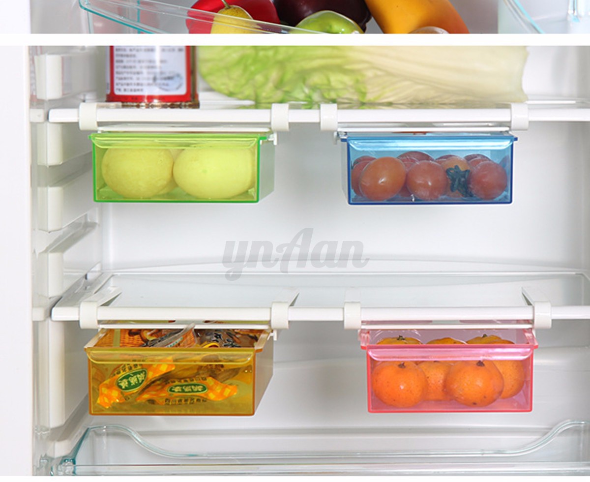 Slide Kitchen Fridge Space Saver Freezer Organizer DIY Storage Rack