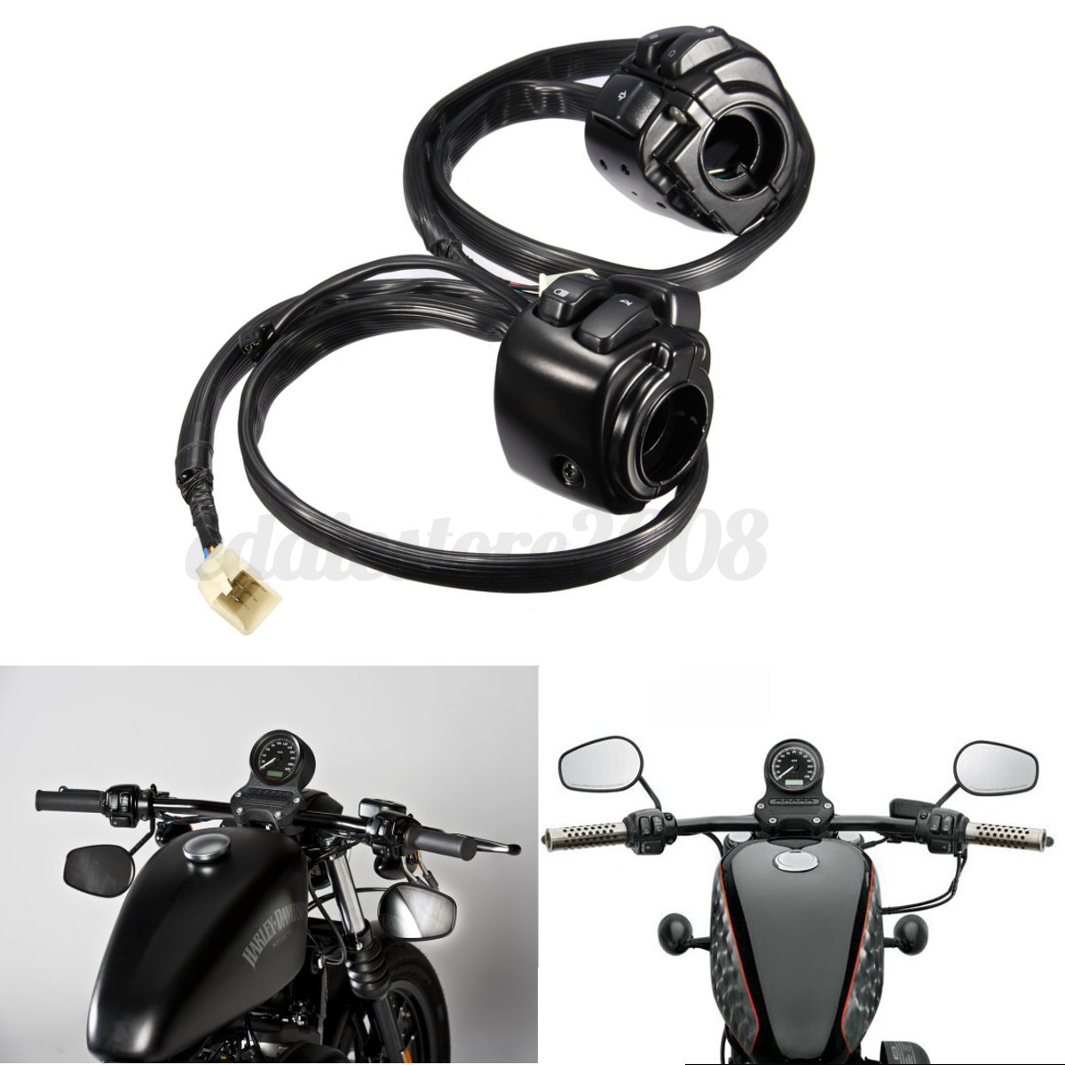 Pair Motorcycle 1 U0026quot Handlebar Control Switches Black