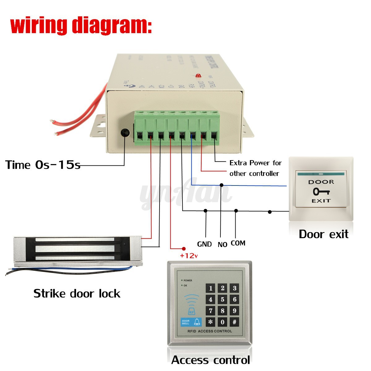 RFID Access Control Electric Door Lock Magnetic ID ... ceeco metal keypad wiring diagram 