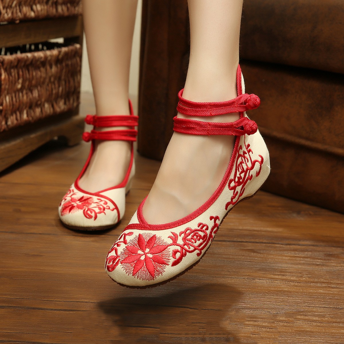 embroidered ballet pumps