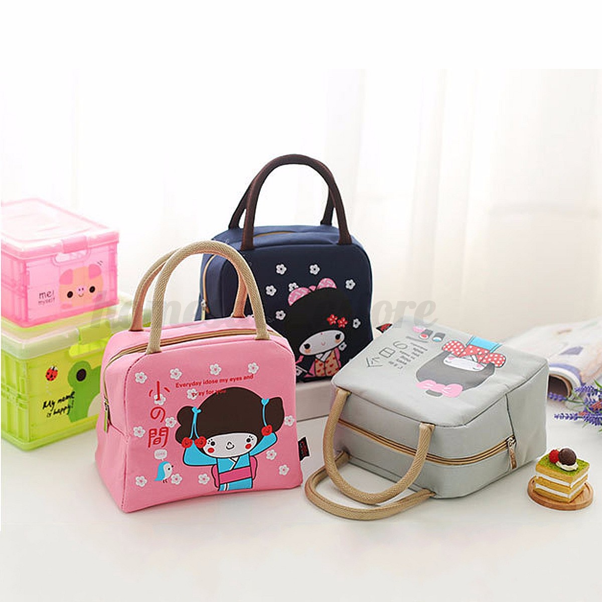 Cute Girls Portable Cooler Picnic Pouch Bag Insulated ...