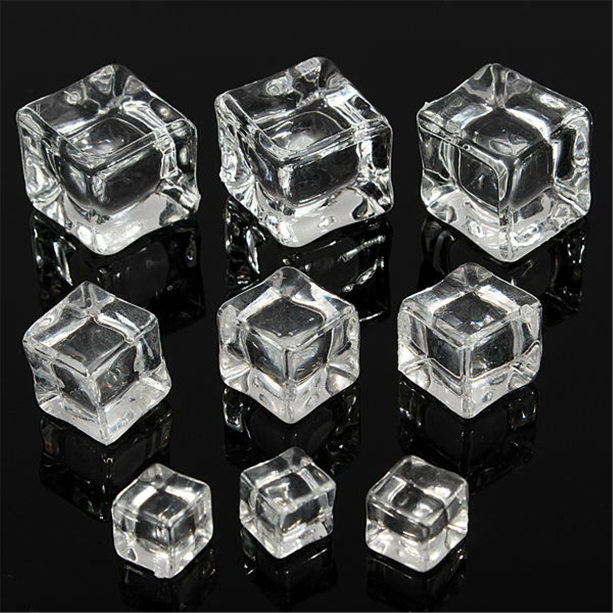 2~10 x fake artificial acrylic ice cubes crystal
