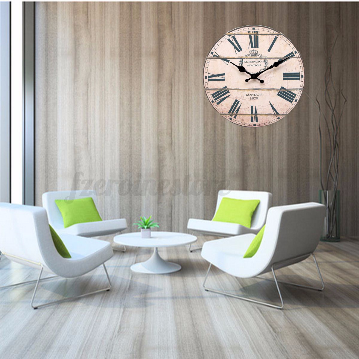 Large wood vintage wall clock shabby rural antique style for home ...