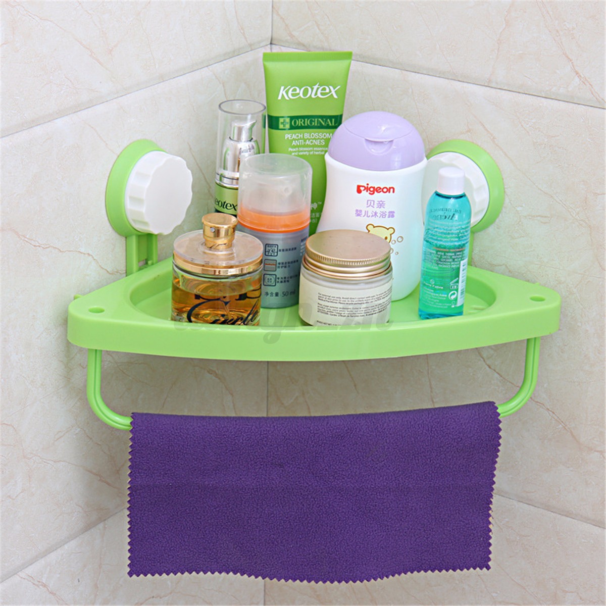 1pcs panier rangement support mural ventouse coin etagère douche ...