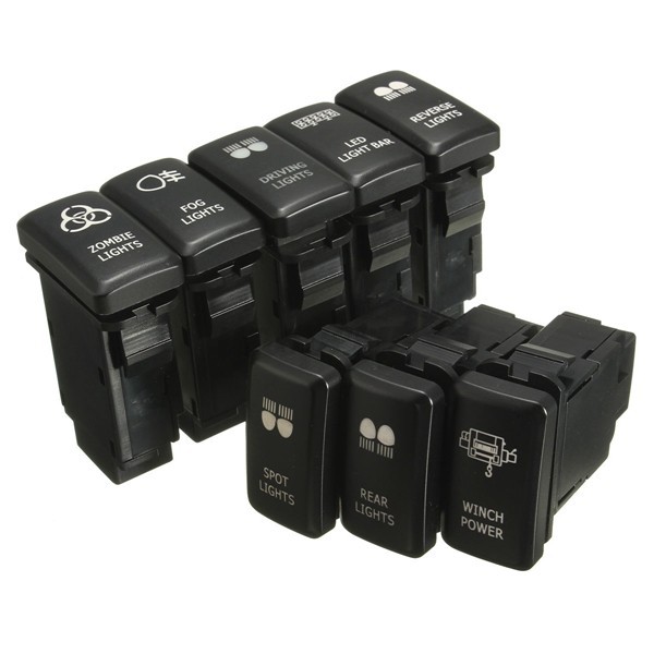 12V LED Fog Work Light Push Button Switch For Toyota ... zombie light switch wiring diagram 