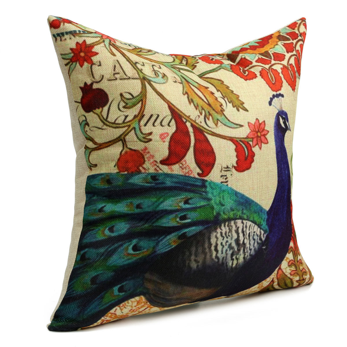 Vintage Flower Peacock Oriental Cushion Cover Decorative Sofa Throw Pillow Case eBay