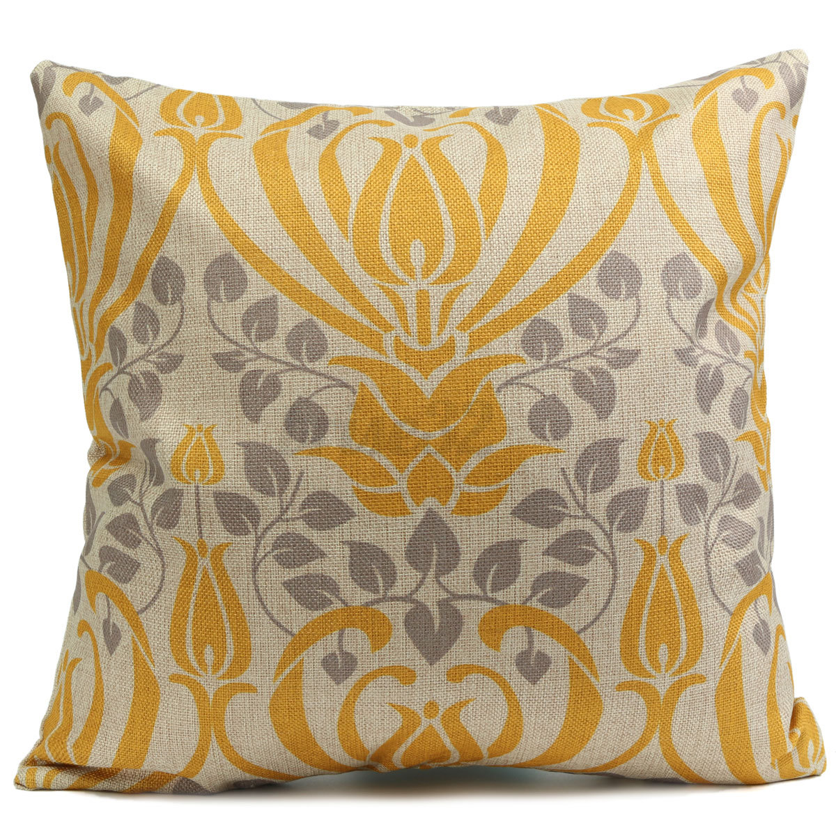 Retro Yellow Flower Cotton Linen Pillow Case Cushion Cover Home Sofa Back Throw eBay