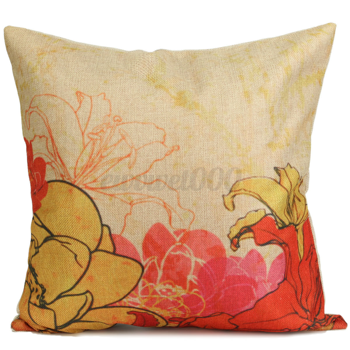 Plant Pastoral Cotton Linen Car Decor Square Pillow Case Throw Cushion Cover eBay