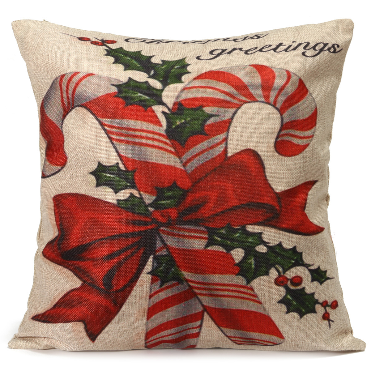 Cotton Linen XMAS Christmas Cushion Cover Decorative Square Pillow Case Car eBay