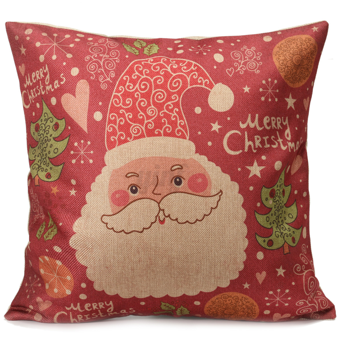 Cotton Linen XMAS Christmas Cushion Cover Decorative Square Pillow Case Car eBay