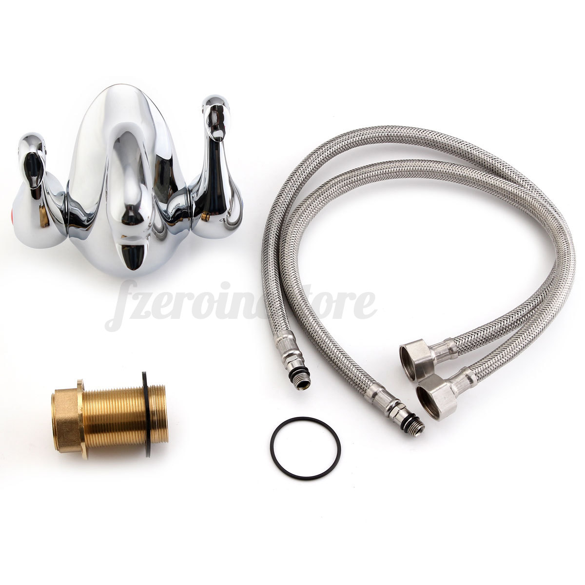 Wasserhahn Waschbecken Bad Armatur Mischbatterie Zweigriffmischer