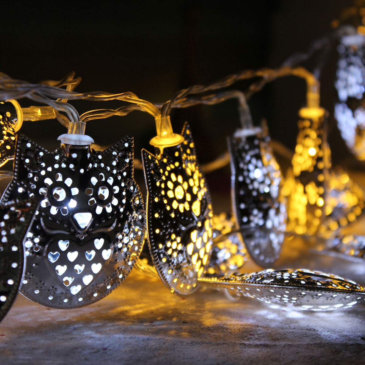 10LED Owl String Fairy Mirror Light Outdoor Garden Home Wedding BBQ Party Lamp eBay