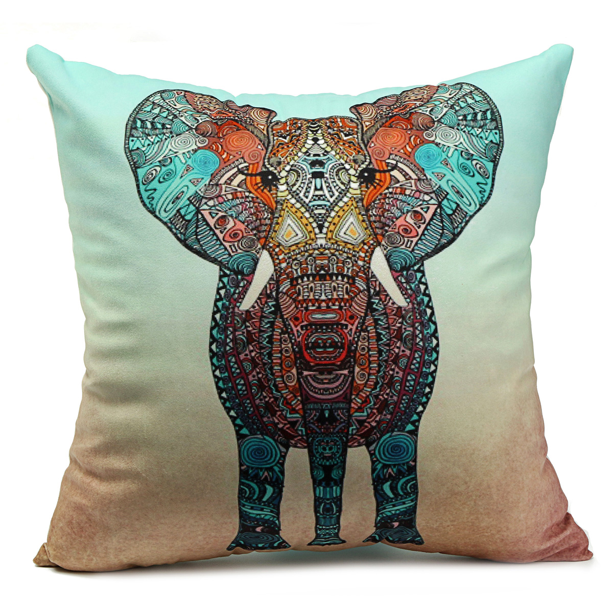 Velvet Colorful Elephant Throw Pillow Case Cushion Cover Car Home Sofa Decor eBay