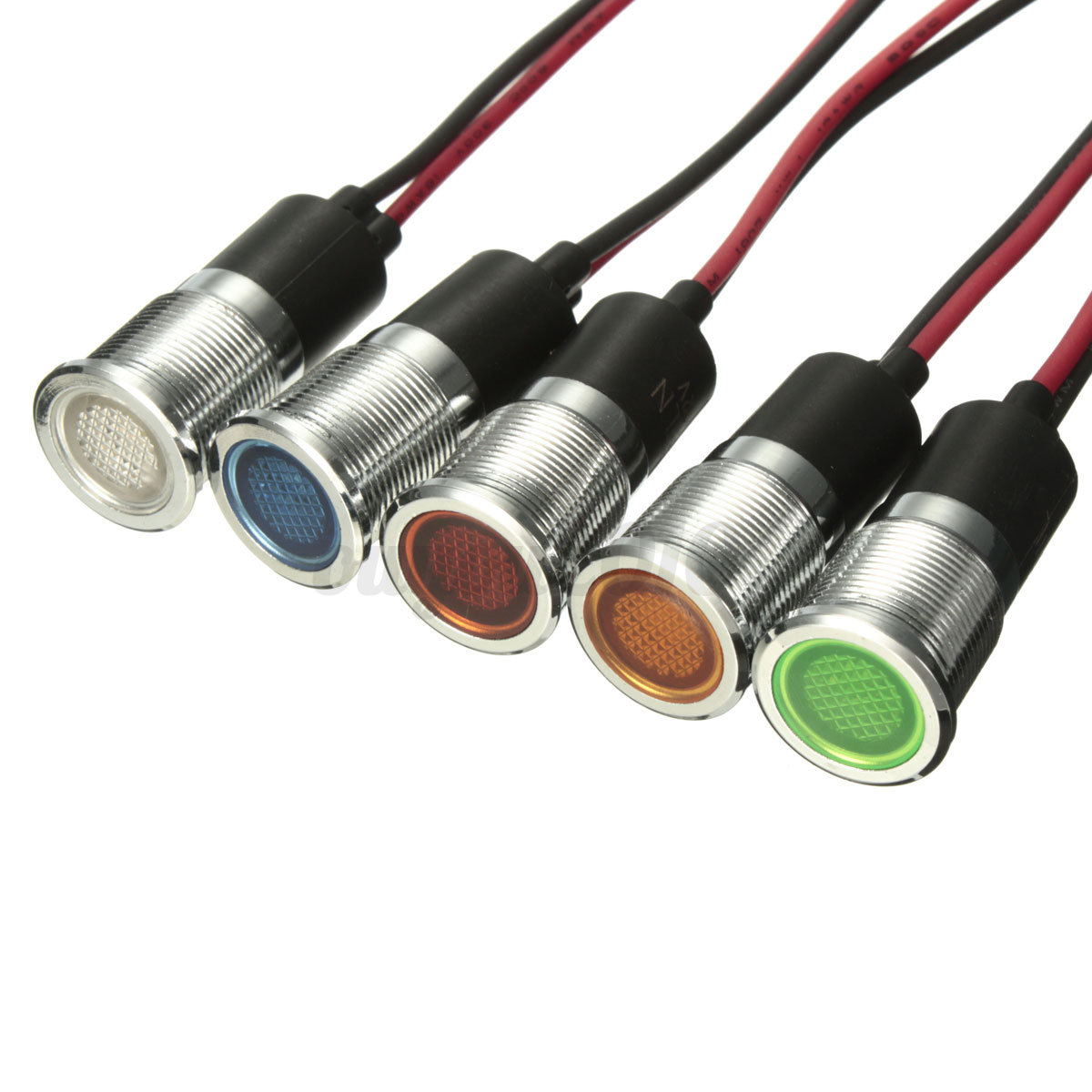 12v 14mm Led Dash Pilot Panel Indicator Warning Light Lamp